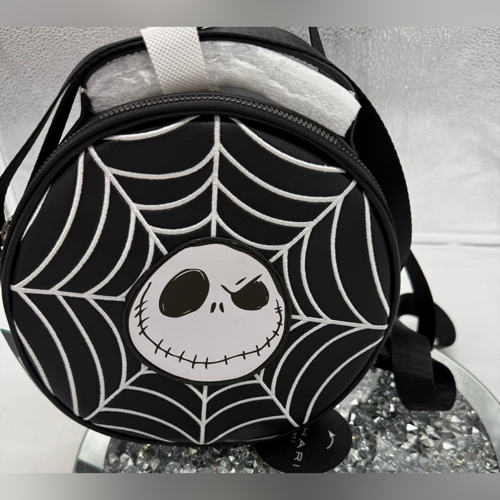 Disney The Nightmare Before Christmas Jack Face With Spider Web Crossbody Bag - Picture 2 of 6